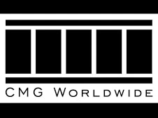 Logo with a black background, white geometric design, and the text "CMG WORLDWIDE" underneath.